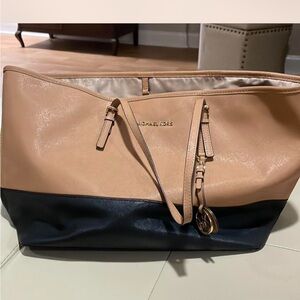 Michael Kors Beige and Black Tote Bag